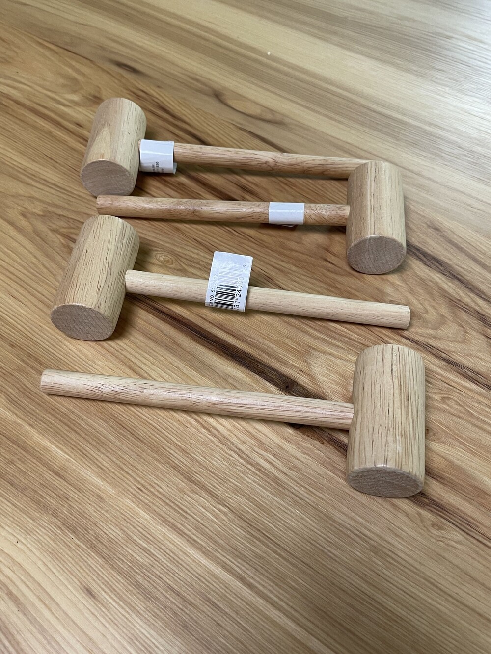 Wooden Mallet Set of 3 Natural Wood Hammer Tool - seafood